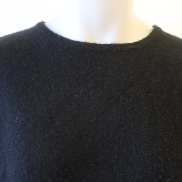 *Womens Cashmere Cashmere Black Round Hem Short Sleeve Sweater S - Picture 3 of 16